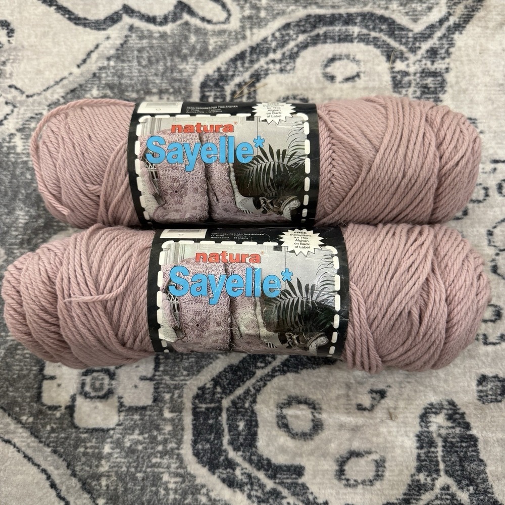 VTG 70s 2 Rolls Natura Sayelle Yarn Country Rose Pink 3.5 Oz Crochet Acrylic